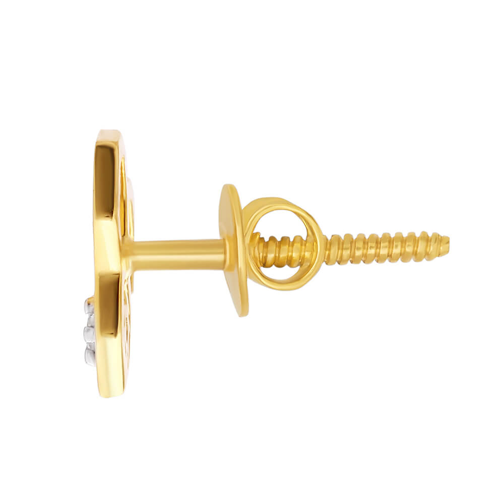 Petite Honey Comb Charm Gold Studs 18K
