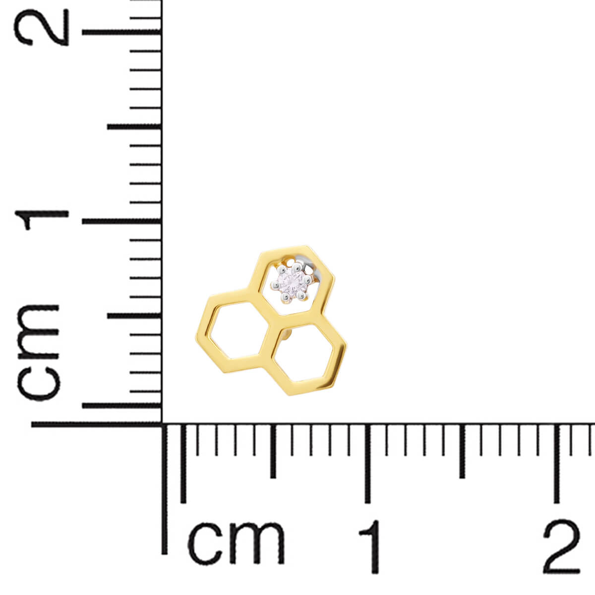 Petite Honey Comb Charm Gold Studs 18K