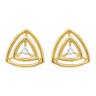 Gold Studs for Subtle Trigonal Elegance 18K