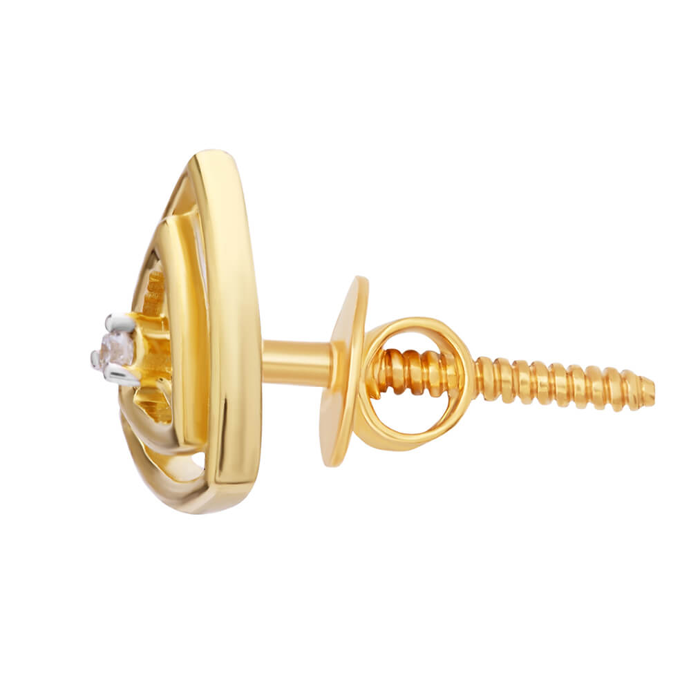 Gold Studs for Subtle Trigonal Elegance 18K
