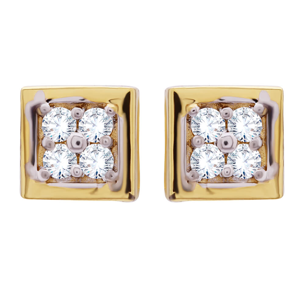 Stunning Square 18K Stud Earrings