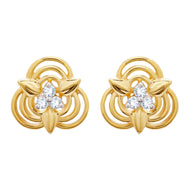 Sophisticated 18K Gold Clover Stud Earrings