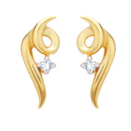 18K Golden Elegance Studs with Modern Twist
