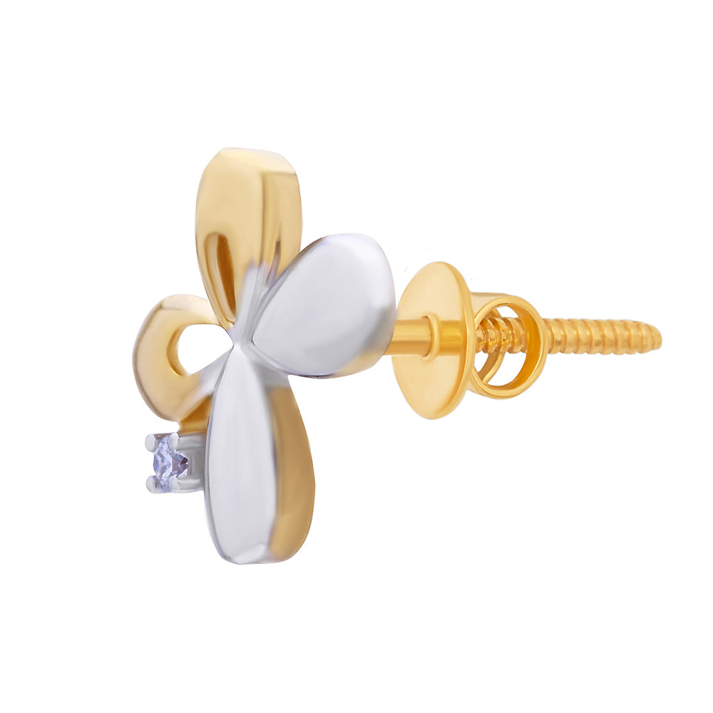Charming Butterfly Design 18K Gold Studs