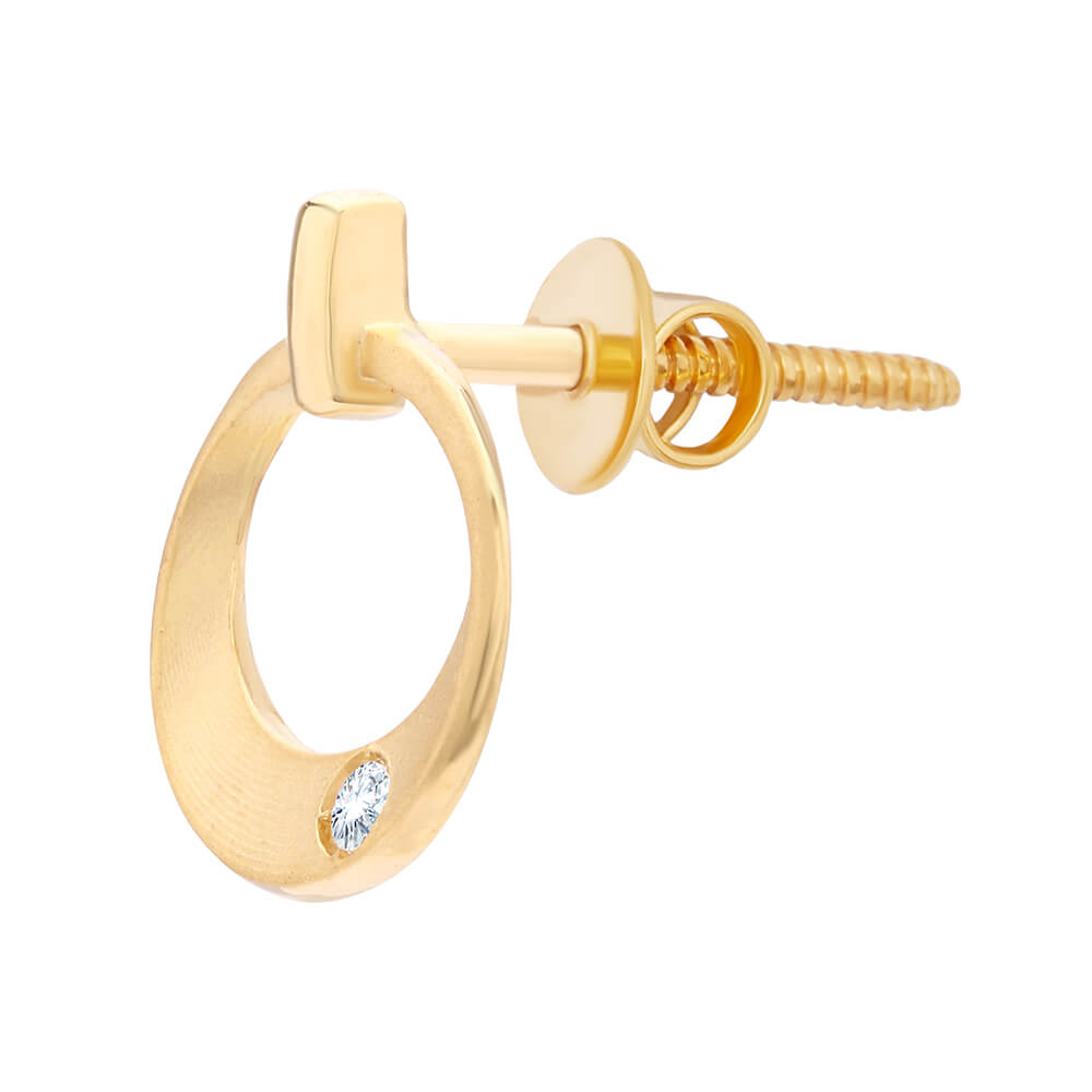 Minimalistic Orb Style Gold Studs 18K