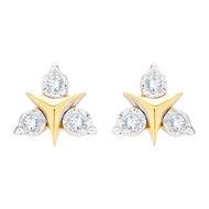 Diamond Elegance 18K Trigonal Studs