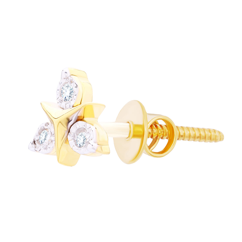 Diamond Elegance 18K Trigonal Studs