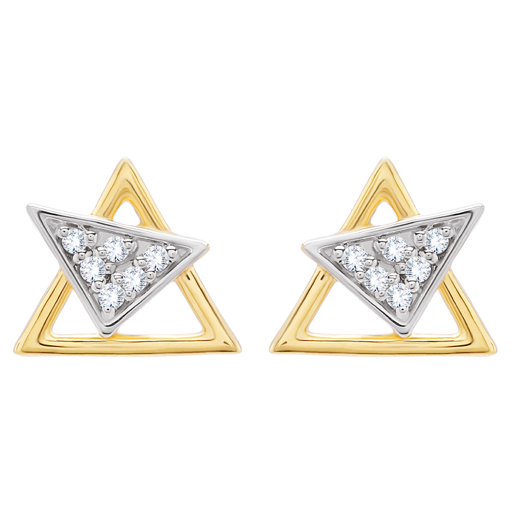 18K Gold Triangular Studs for Minimalist Touch