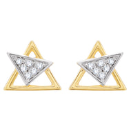 18K Gold Triangular Studs for Minimalist Touch