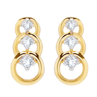 Triple Ring Gold Elegance Studs 18K