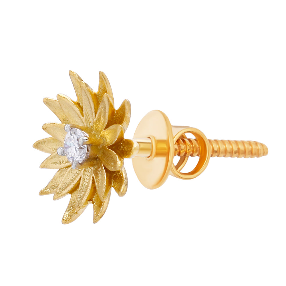 18K Full Bloom Studs with Golden Elegance