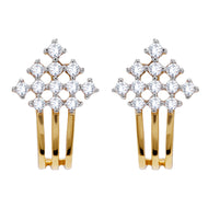 18K Sparkling Elegance Trigonal Gold Studs