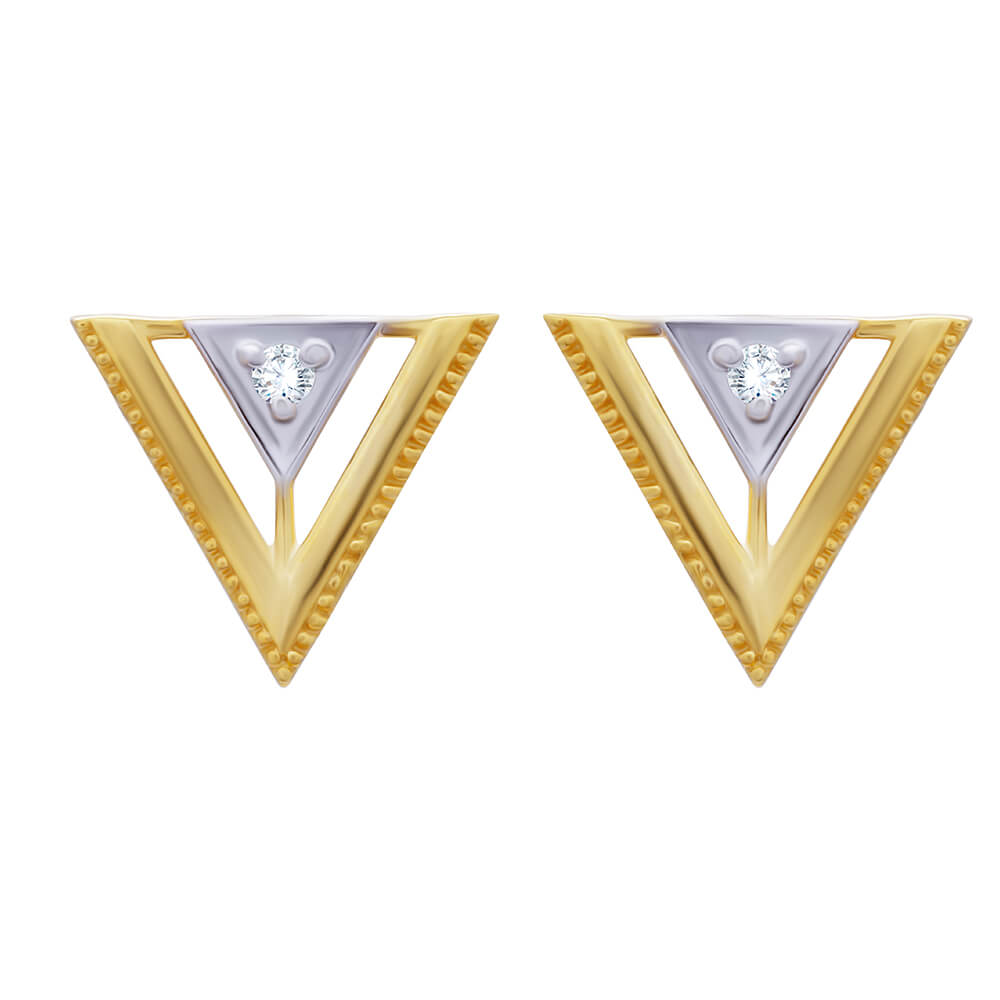 Modern Grace Trigonal Studs 18K