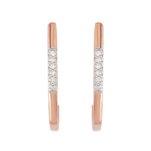 18K Simply Elegant Diamond Hoop Earrings