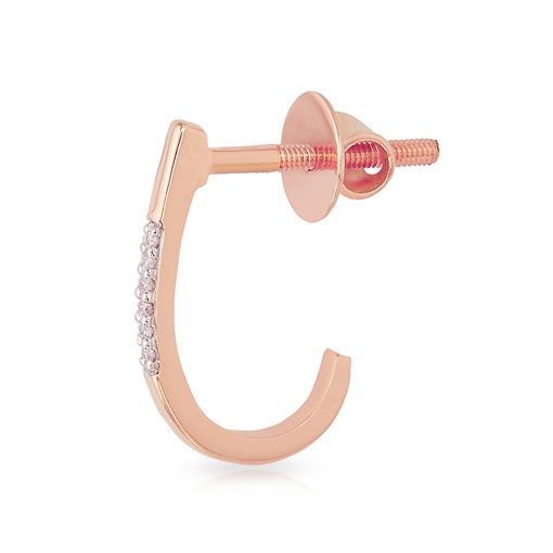 18K Simply Elegant Diamond Hoop Earrings