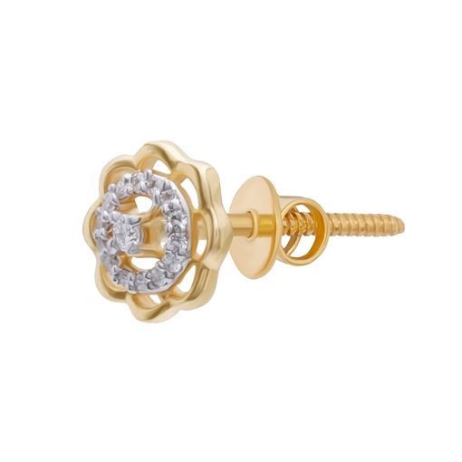 18K Diamond Petite Floral Studs for Delicate Charm