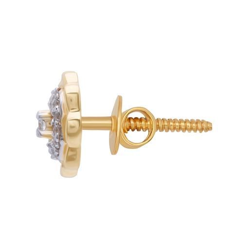 18K Diamond Petite Floral Studs for Delicate Charm