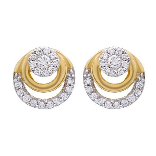 Shimmering Simplicity 18K Golden Ring Studs