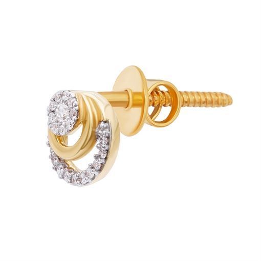 Shimmering Simplicity 18K Golden Ring Studs
