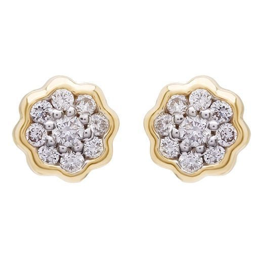 Flower Design 18K Diamond Studs with Exclusive Craftsmanship