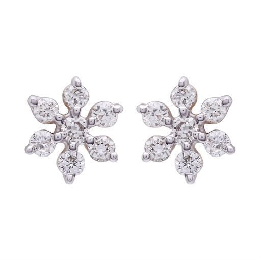 18K Luxurious Petal Motif Diamond Studs