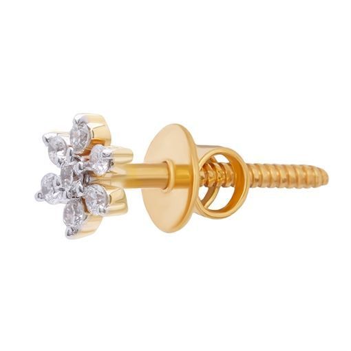 18K Luxurious Petal Motif Diamond Studs