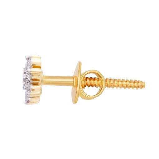 18K Luxurious Petal Motif Diamond Studs