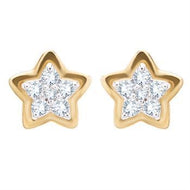 18K Luxurious Starburst Diamond Studs