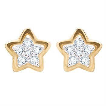 18K Luxurious Starburst Diamond Studs