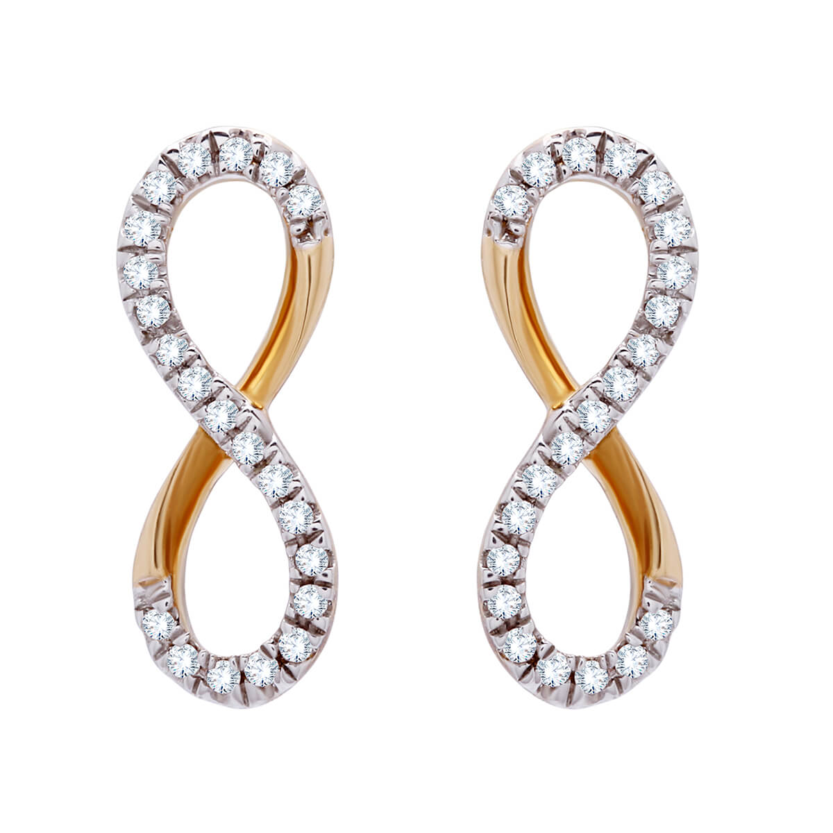 Twirling Elegance Gold Studs 18K