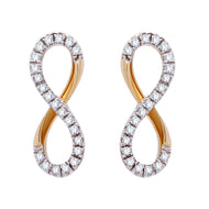 Twirling Elegance Gold Studs 18K