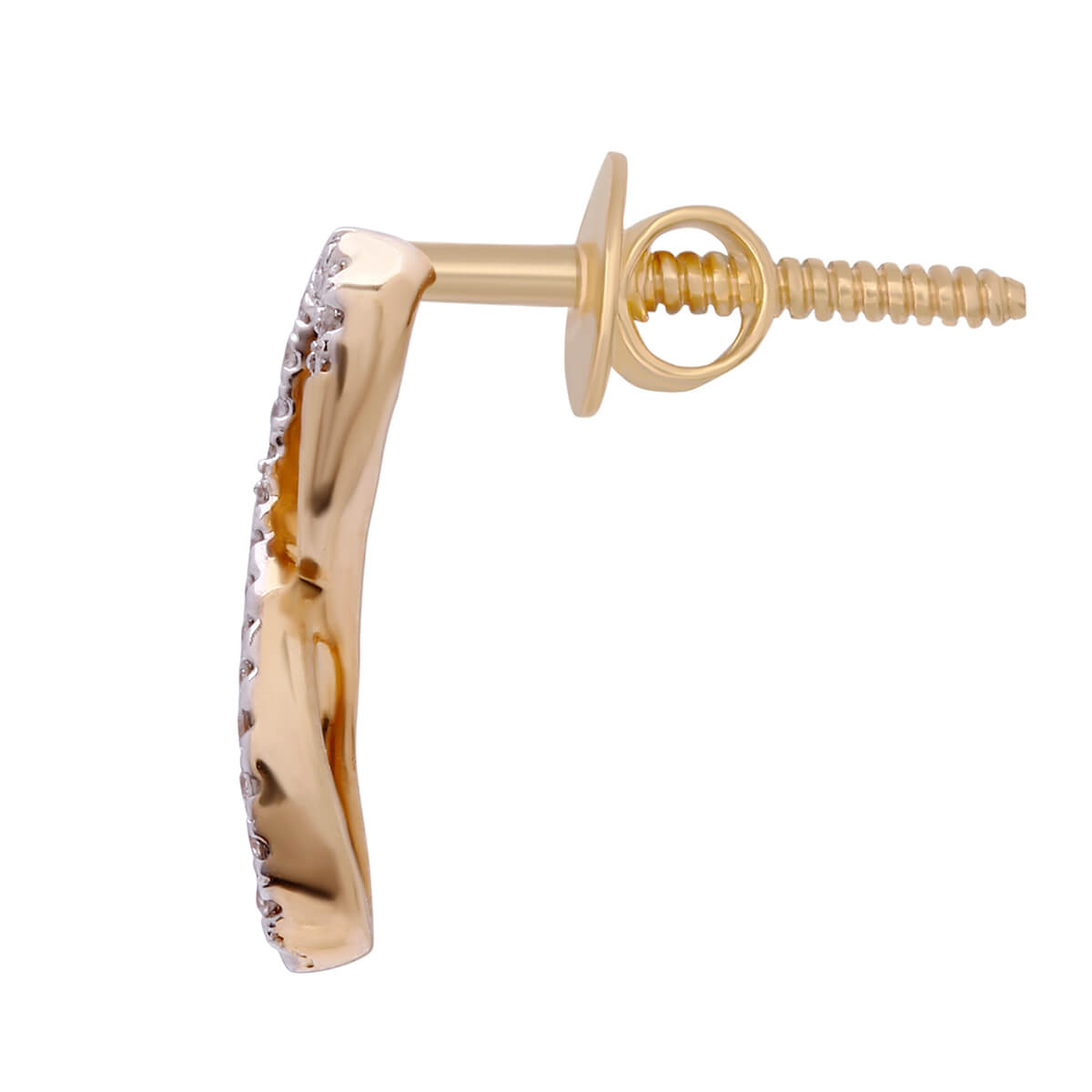 Twirling Elegance Gold Studs 18K