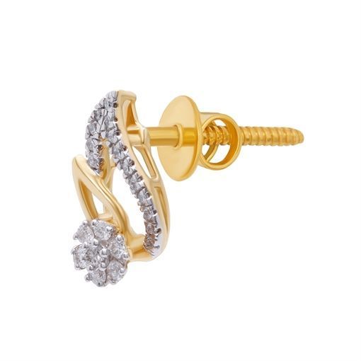 Paisley Elegance 18K Diamond Studs with Modern Twist