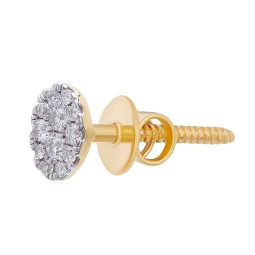 18K Mesmerizing Diamond Oval Studs for Enchanting Look