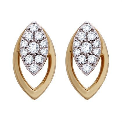 Pure Grace 18K Gold Studs with Diamond Elegance