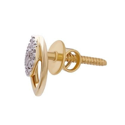 Pure Grace 18K Gold Studs with Diamond Elegance