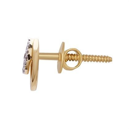 Pure Grace 18K Gold Studs with Diamond Elegance