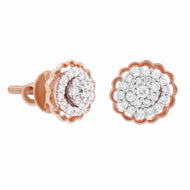 18K Flora Wheel Gold Studs for Daily Charm
