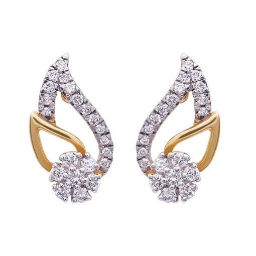 18K Dazzling Paisley Charm Diamond Studs