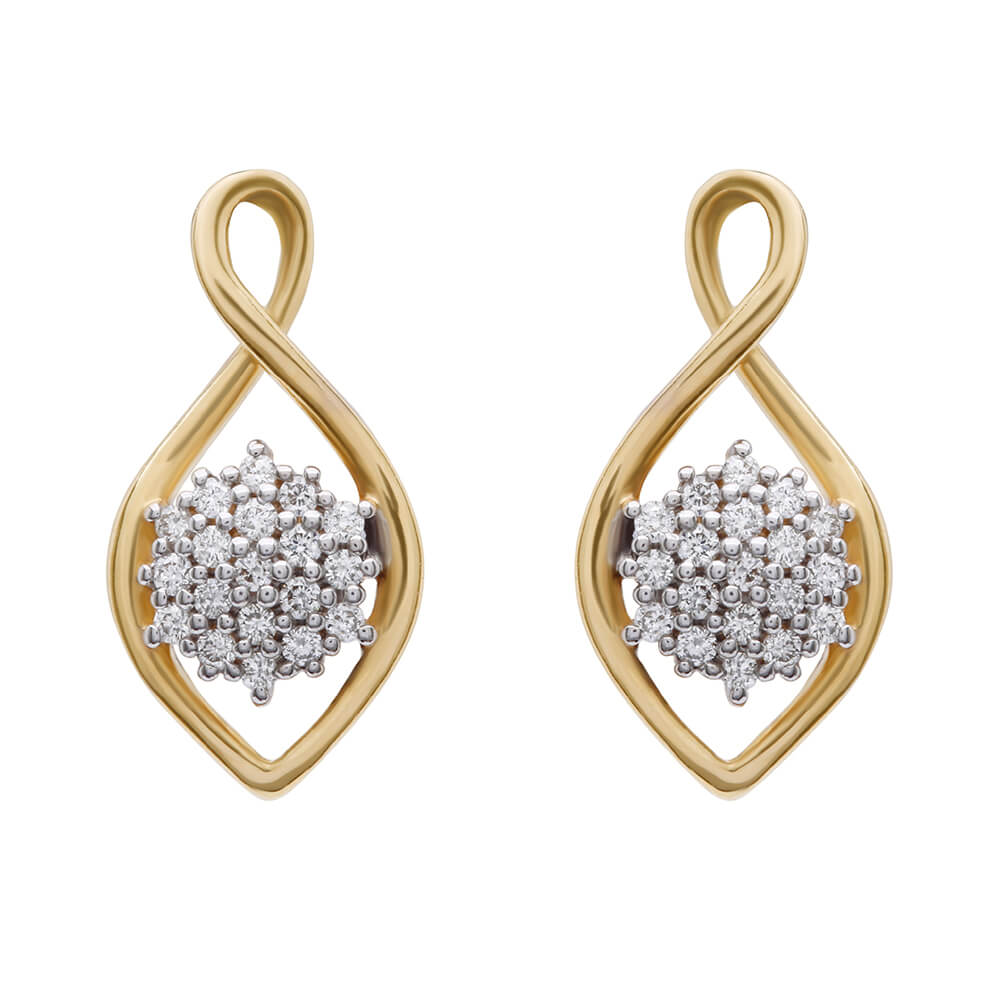 Dazzling Floral Radiance Gold Studs
