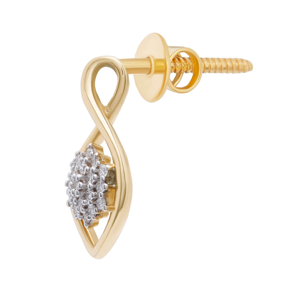 Dazzling Floral Radiance Gold Studs