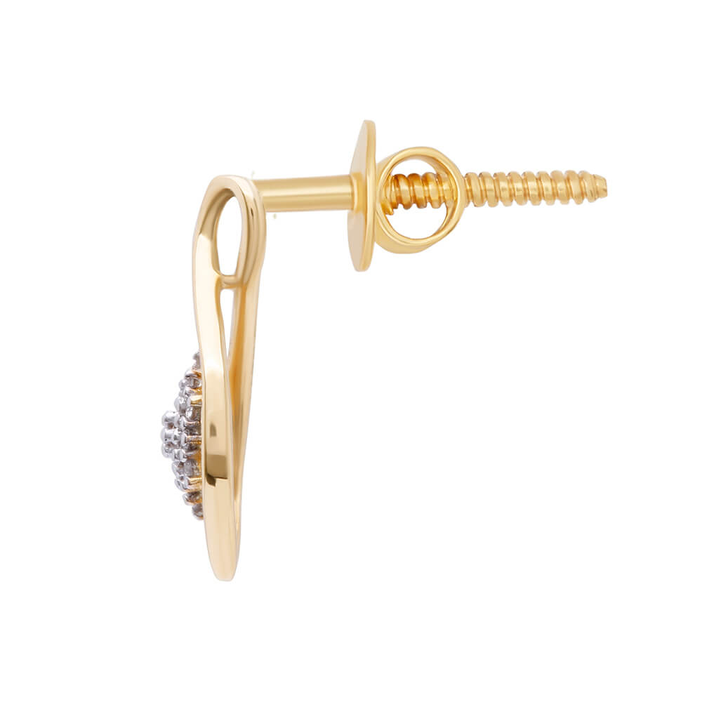 Dazzling Floral Radiance Gold Studs