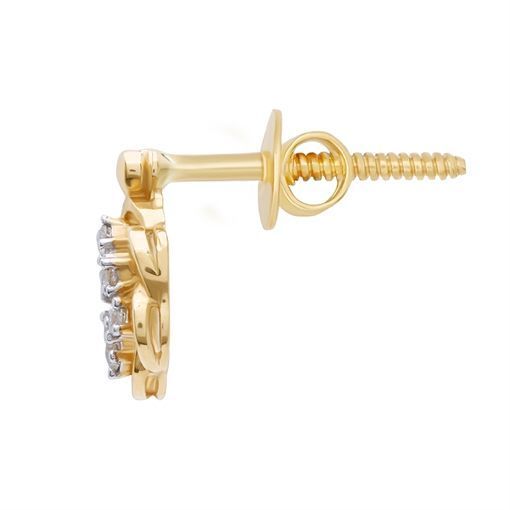 Charming 18K Diamond Studs with Floral Design