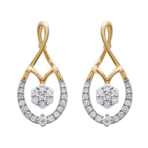 Glittering Shimmer Flora Gold Studs