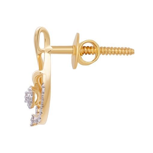 Glittering Shimmer Flora Gold Studs