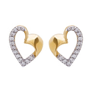 Adorable Heart Shape 18K Diamond Studs for Graceful Look