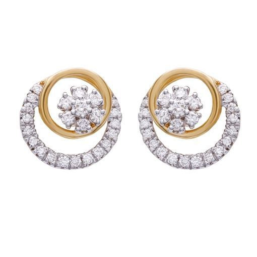 Modern Twirling Diamond Studs