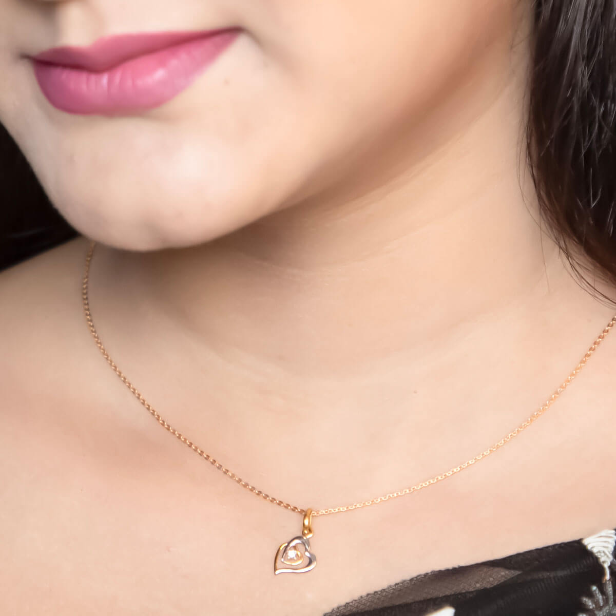 Heart In Heart Shine Diamond Pendant