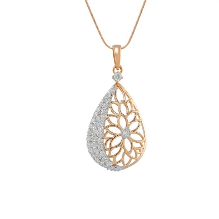Fancy Flora Diamond Rose Gold Pendant