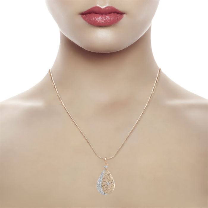 Fancy Flora Diamond Rose Gold Pendant